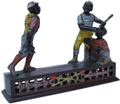 ''Dark Town Battery'' Cast Iron 19th Century Mechanical Bank -- Fully Functioning